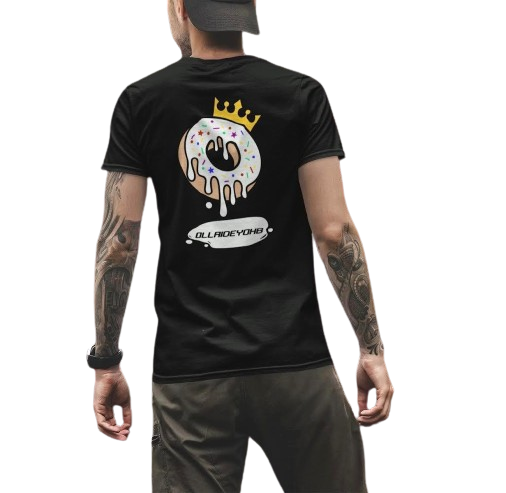 OLLAIDEYOHB" T-SHIRT - BLACK KING DONUT